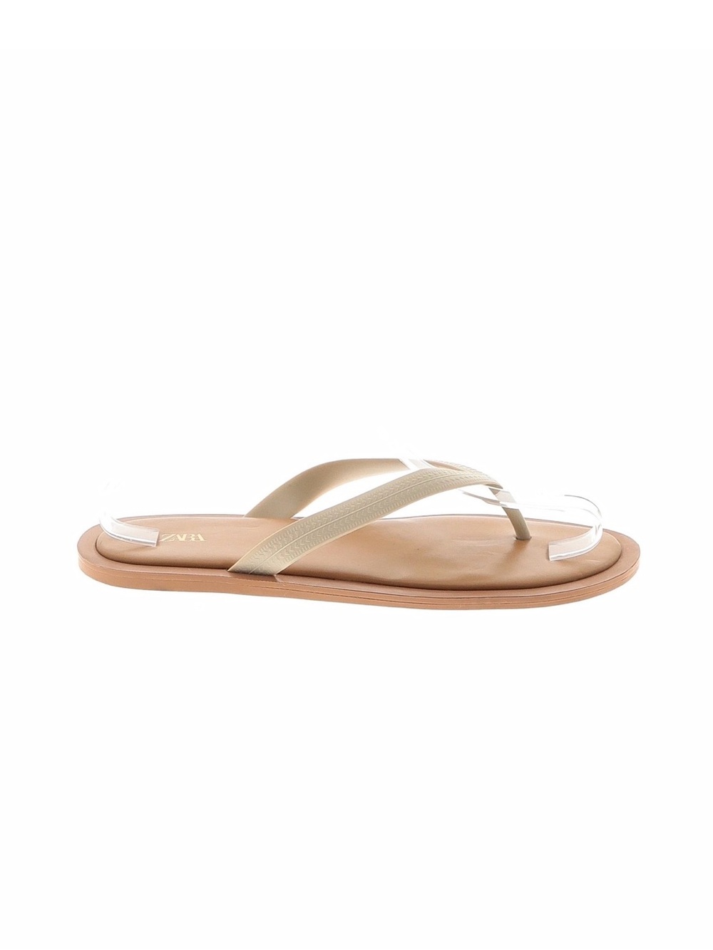 Zara Beige Tan Thong Sandals